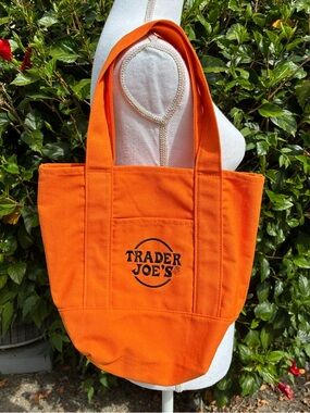 Trader Joe’s Mini Canvas Orange  Tote Bag NWT